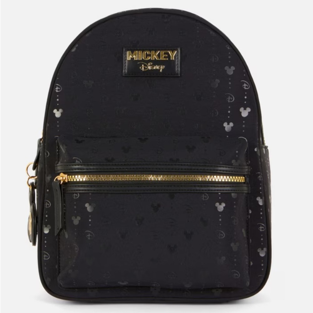 Disney’s Mickey Mouse Gold Tone Monogram Backpack